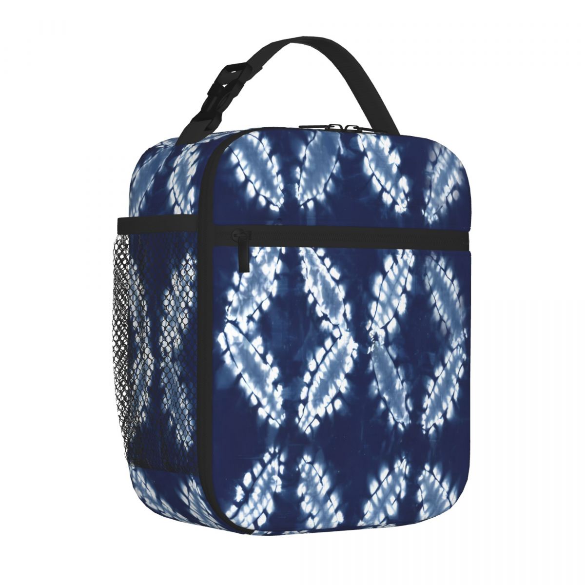 Shibori Tie Dye - ベストセラーの絞り染め模様 - 日本の藍染めスプライシングカラー断熱トートバッグ、フィールドワーク、食事用、軽量ランチバッグ