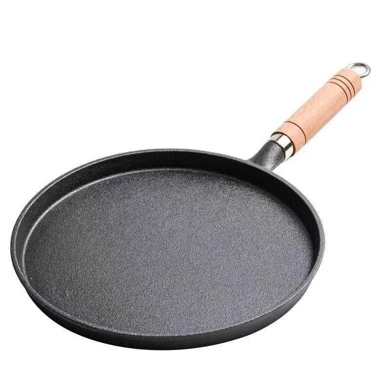 Cast Iron Tetsubin - 26 センチメートル鋳鉄フライパン未コーティングノンスティック卵パンケーキパンクレープメーカーステーキフライパンガス電磁調理器キッチン調理器具