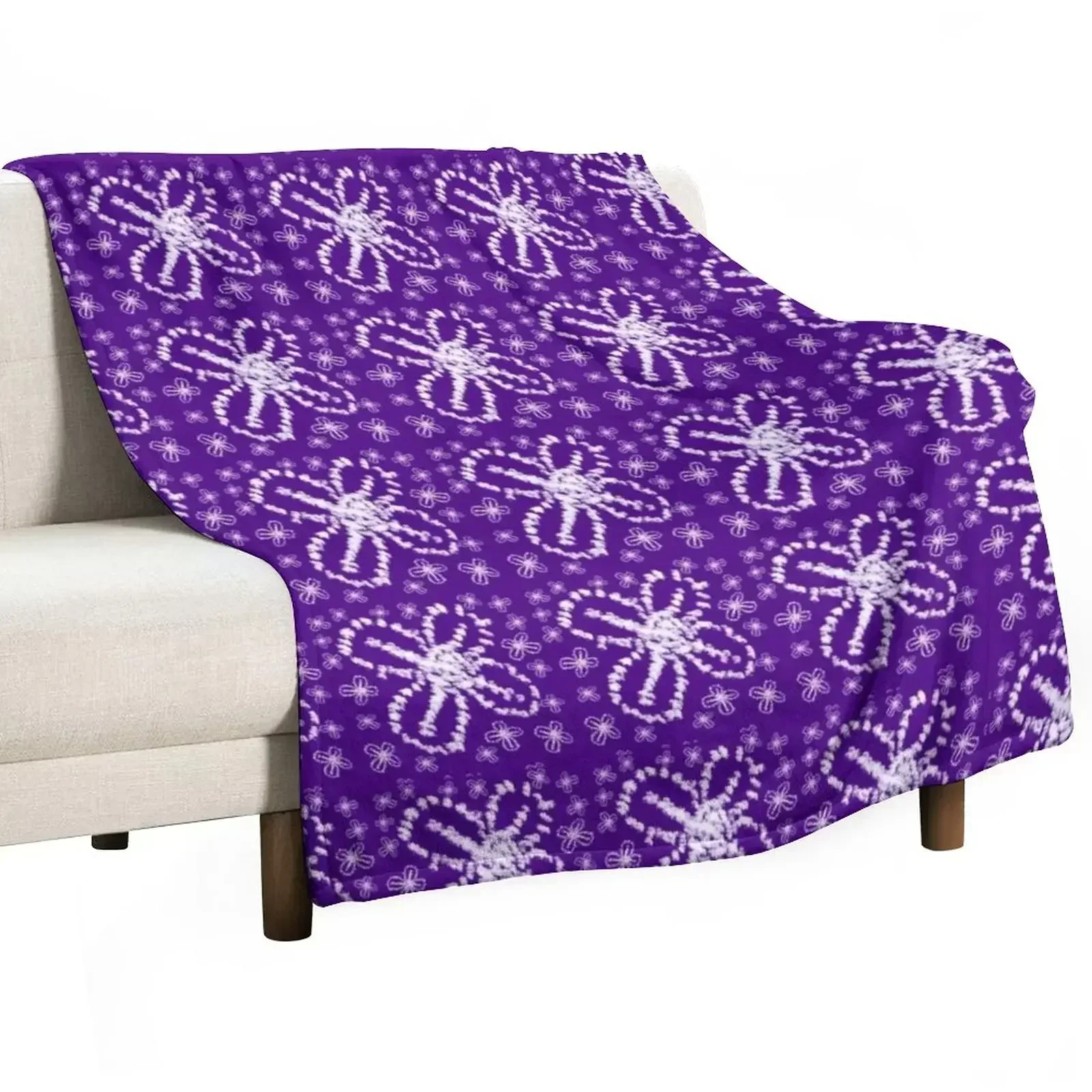 Shibori Tie Dye - モダンなインディゴタイダイ花柄のシボリ模様スローブランケット、超豪華で心地良い昼寝用ブランケット