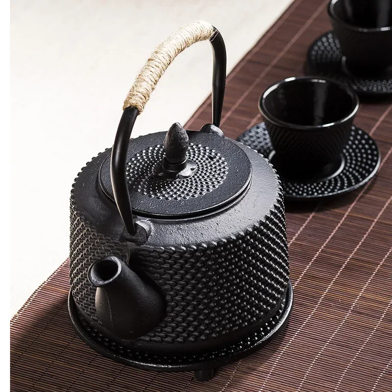 Cast Iron Tetsubin - 鋳鉄製ティーポット、湯沸かしケトル、健康的な無塗装、家庭用茶ポット、茶器、日本の鉄瓶、鉄製ボトル