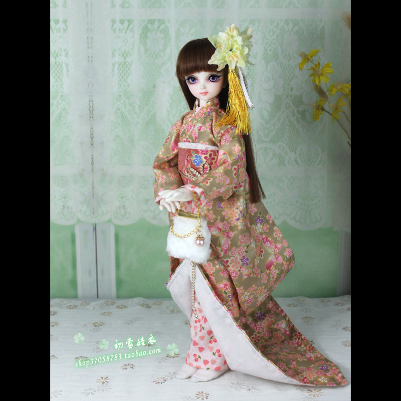 Japanese Girl Lifestyle - 1/4 1/3 BJD 日本の着物浴衣 + ハンドバッグセット