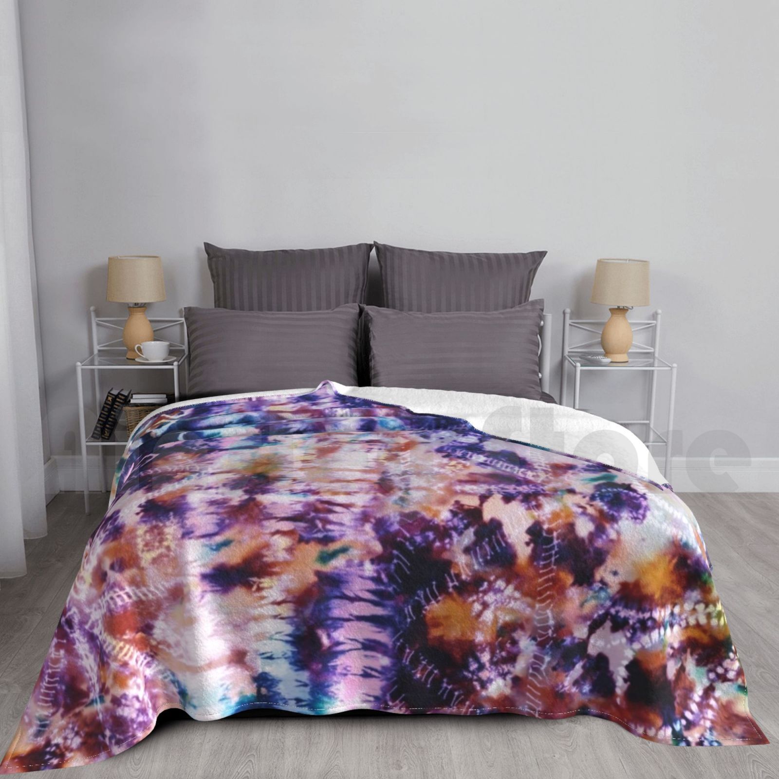 Shibori Tie Dye - タイダイ染めシボリ海景ブランケット ファッション カスタムタイダイ レインボー アシッド スワール