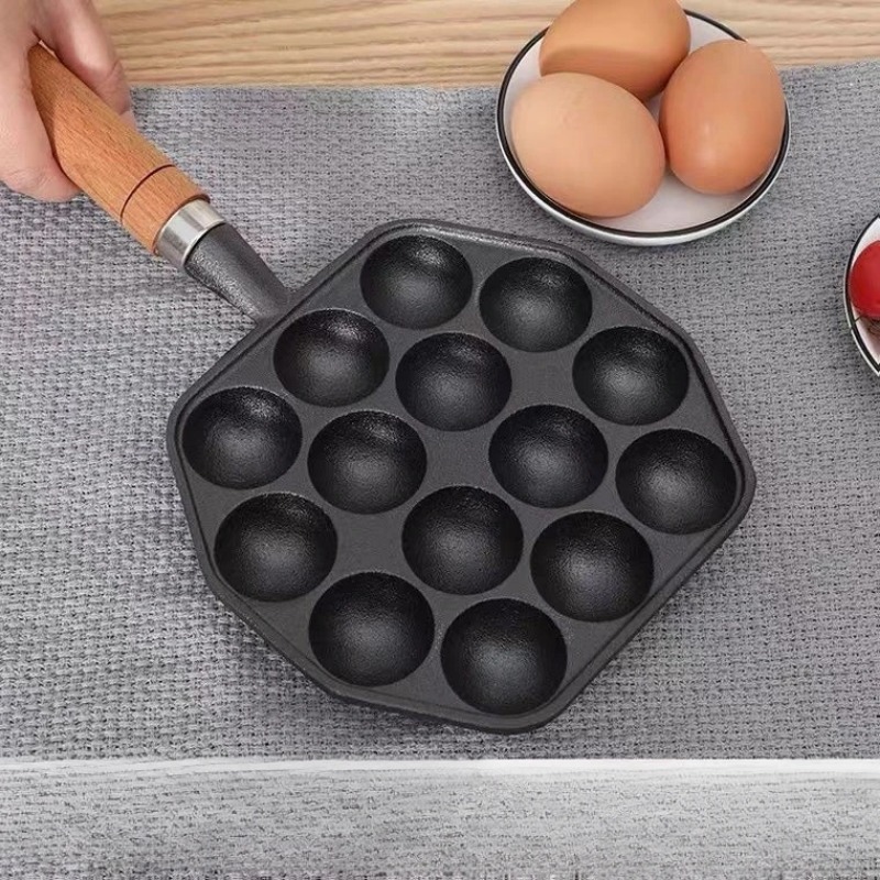 プロの誘導鋳鉄ガスストーブベーキングパン、14穴、パンケーキ - Cast Iron Tetsubin のレビューと価格