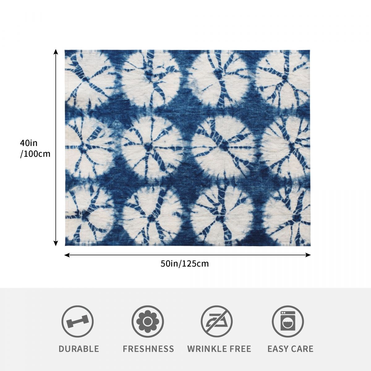 シボリサークル、インディゴ、タイダイ柄スローブランケット、フ - Shibori Tie Dye のレビューと価格