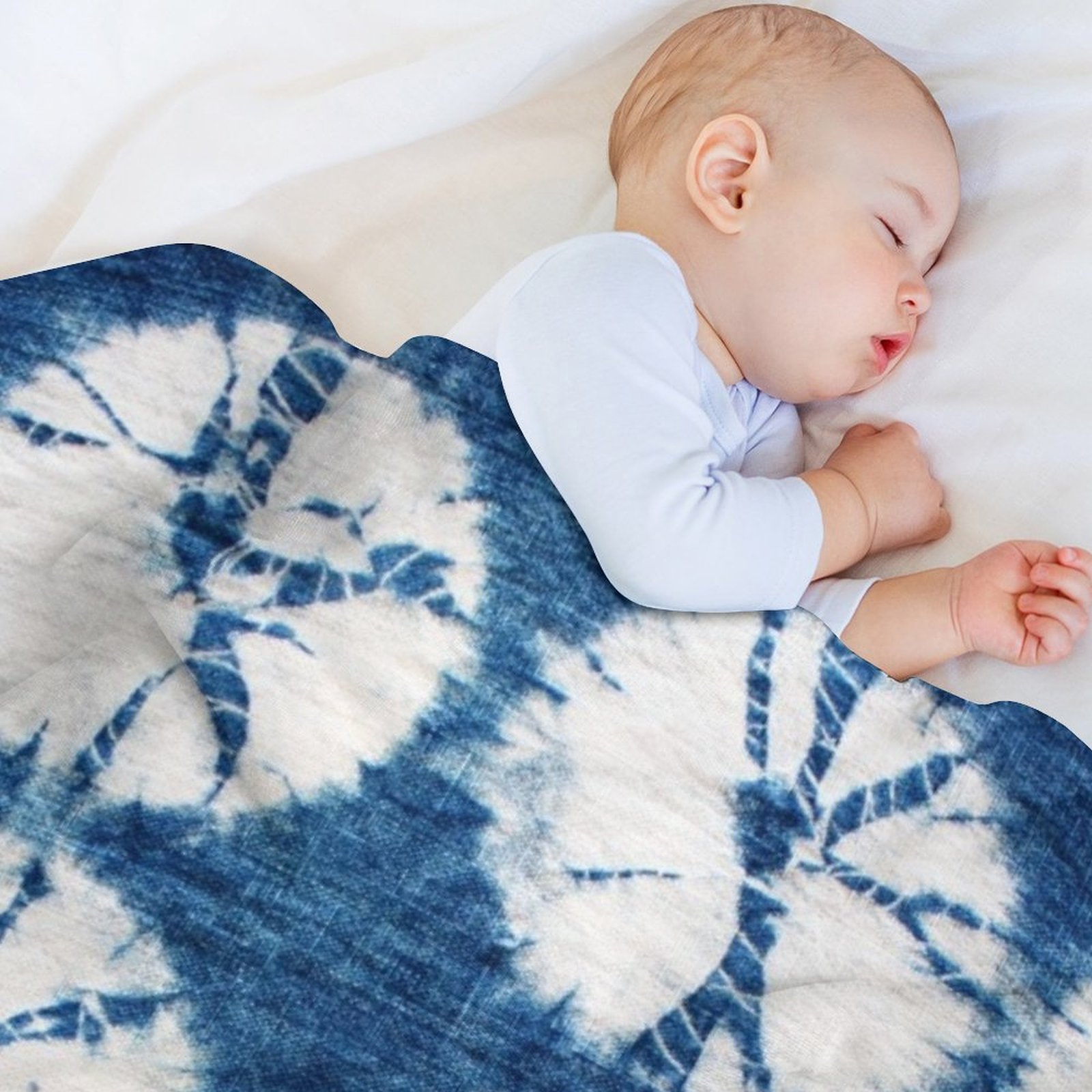 シボリサークル、インディゴ、タイダイ柄のスローブランケット、 - Shibori Tie Dye のレビューと価格