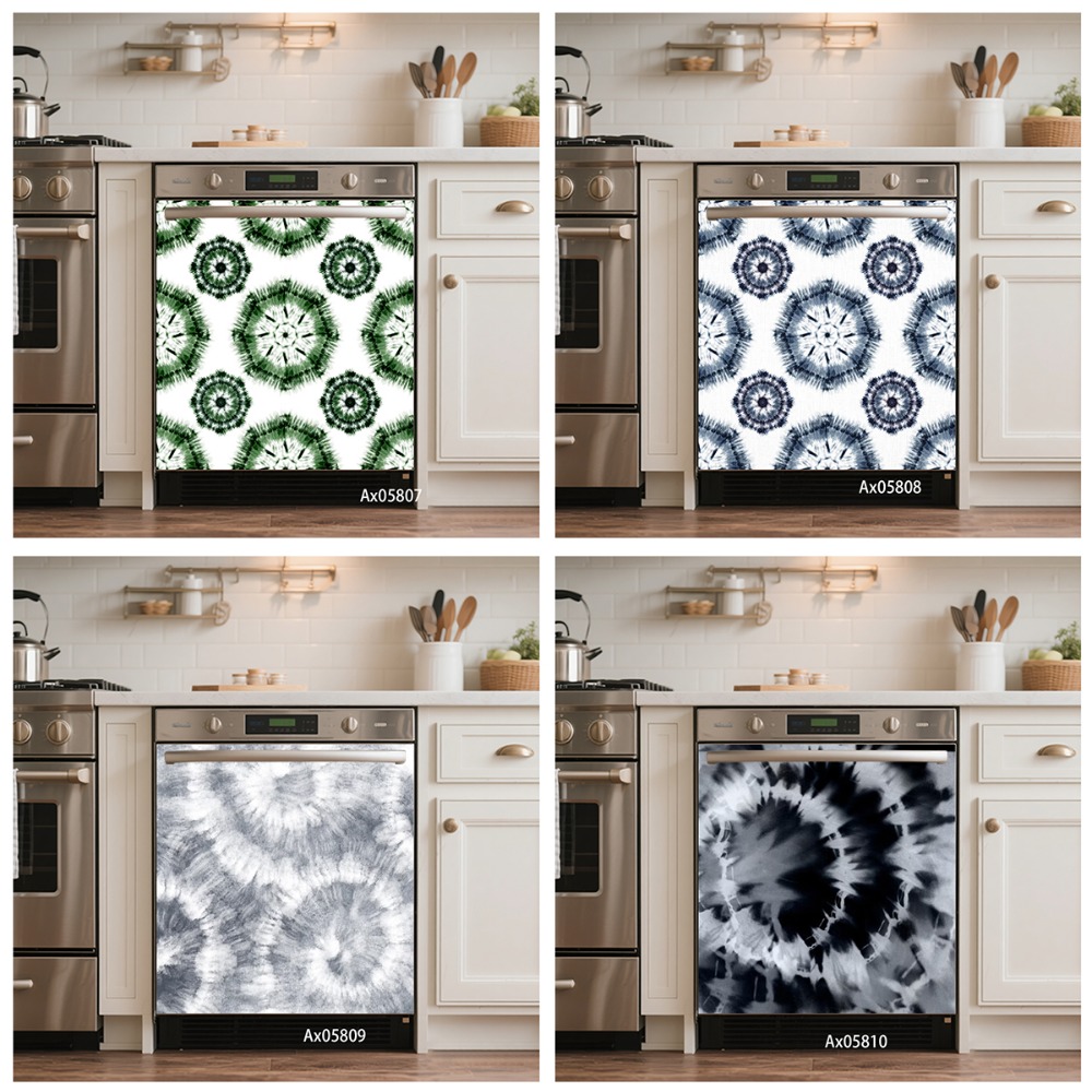 ボヘミアン風絞り染めマンダラ食器洗い機用ステッカー自己粘着ラ - Shibori Tie Dye のレビューと価格