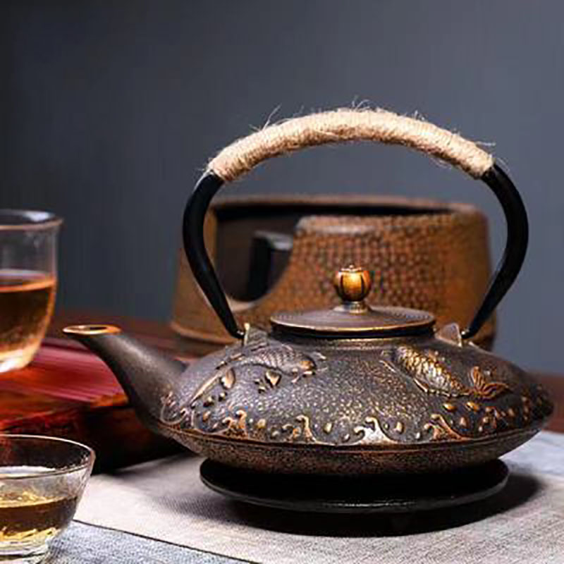 鋳鉄製ティーポットセット、ストレーナー付き、日本茶ポット、鉄 - Cast Iron Tetsubin のレビューと価格