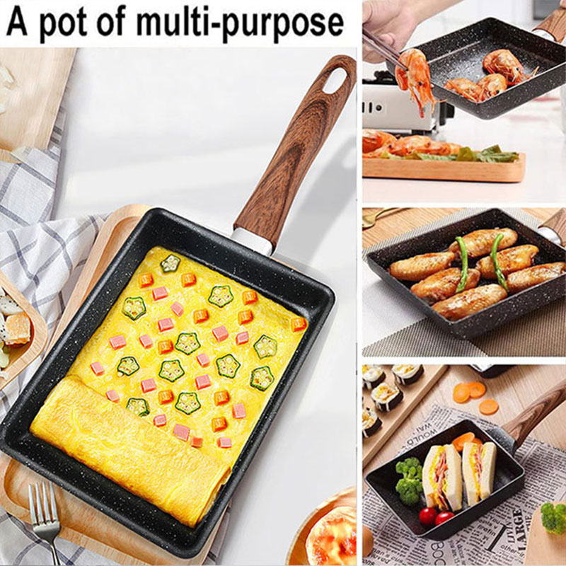 卵焼き日本オムレツパンテフロン加工卵パンスキレット長方形卵パ - Cast Iron Tetsubin のレビューと価格