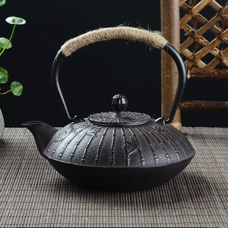 レトロ900ml鋳鉄製ティーポット 日本製鉄瓶 黒色金属製茶 - Cast Iron Tetsubin のレビューと価格