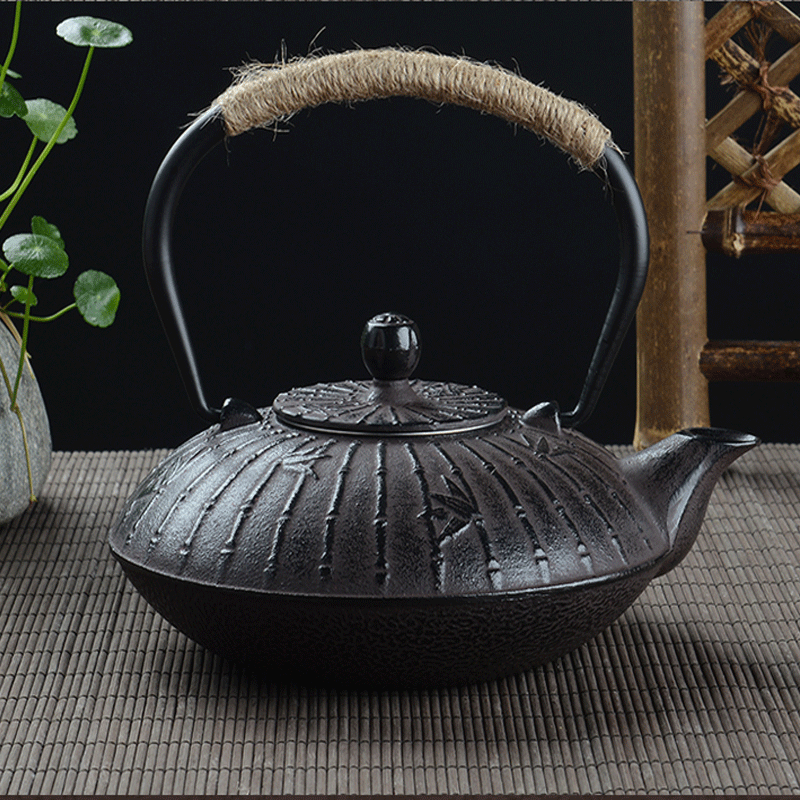 レトロ900ml鋳鉄製ティーポット 日本製鉄瓶 黒色金属製茶 - Cast Iron Tetsubin のレビューと価格