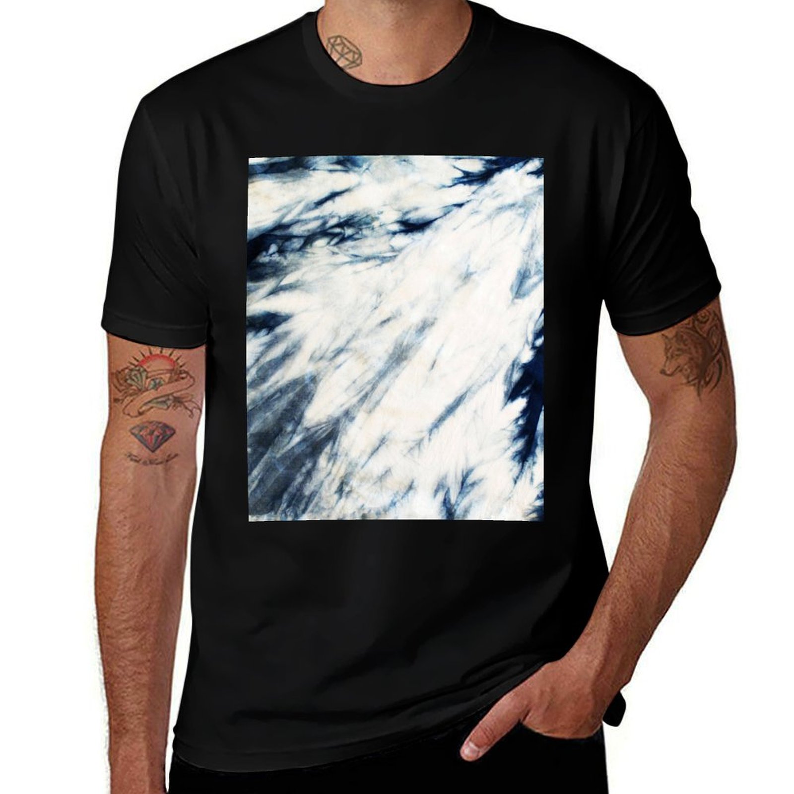 シボリ インディゴ マーブル タイダイ Tシャツ ホリデー  - Shibori Tie Dye のレビューと価格