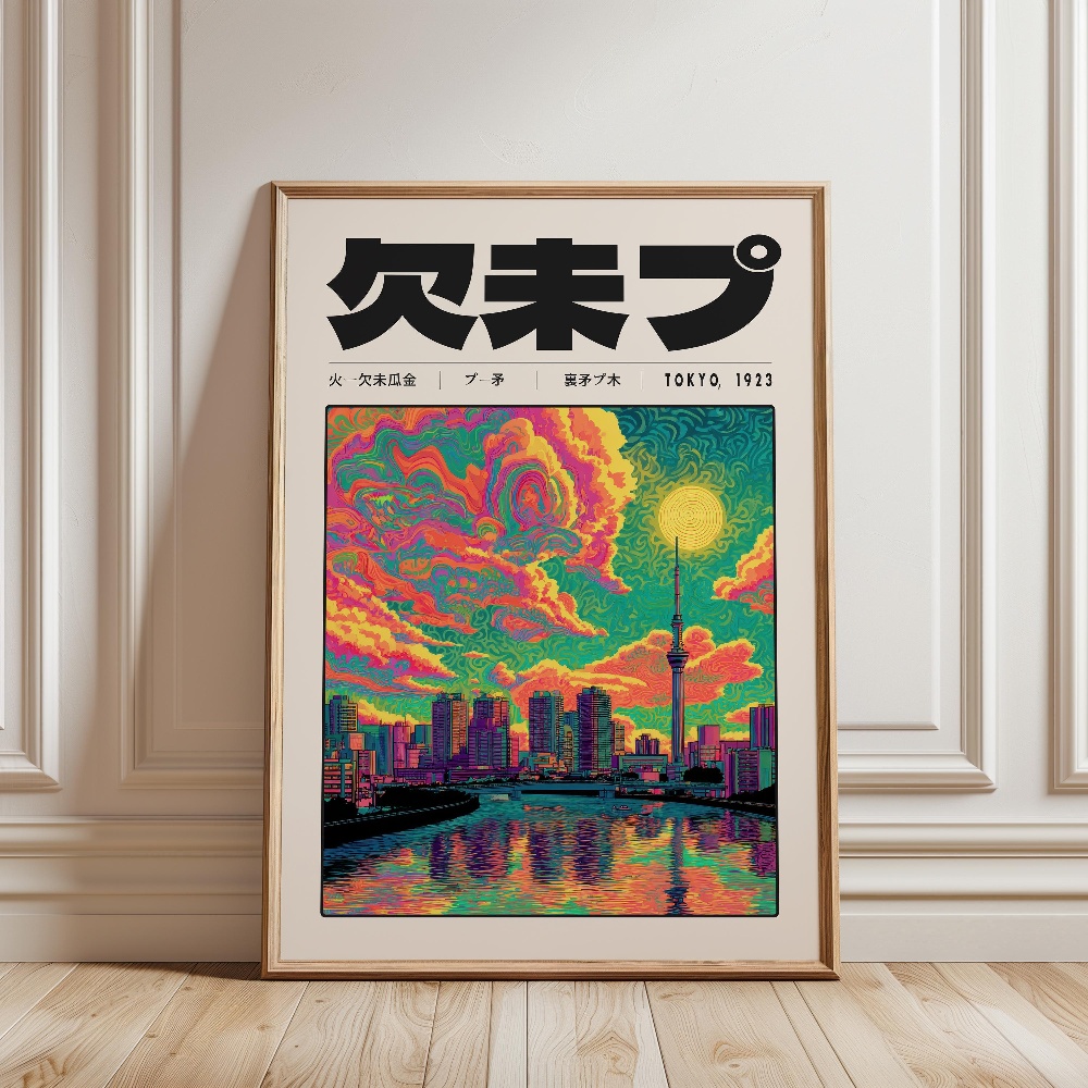 Y2K インディー文化日本パターン和風東京ベイパーワープポス - Japanese Lifestyle And Culture のレビューと価格